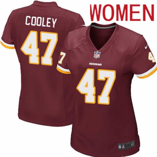 Women Washington Redskins #47 Chris Cooley Nike Burgundy Game NFL Jersey